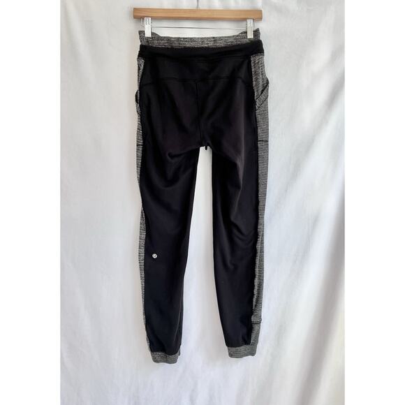 LULULEMON Base Runner Pant Size 4 Black Stripe White Jogger Athletic Women - Picture 5 of 9